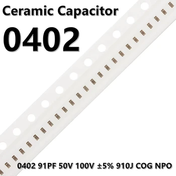 (100buc) 0402 91PF 50V 100V ±5% 910J COG NPO 1005 SMD Condensatoare Ceramice