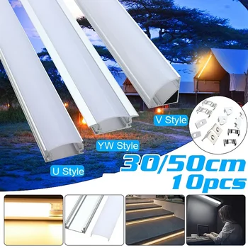10BUC 30CM, 50CM de Aluminiu Canal Benzi cu LED-uri de Lumină Titularul Acoperi pentru Benzi cu LED-uri U/V/YW-Stil (fără led Strip)