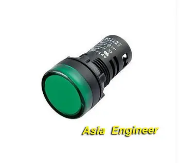 10x de 12V, 24V, 110V 220V 380V 16mm Verde Indicator LED Semnal Lumina AD 16-16C