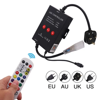 110V 220V 1500W Muzica WIFI LED RGB Controller pentru PCB RGB 10mm Neon Lumina Benzi Controller Cu Telecomanda UE/AU//US/UK Adaptor Priza