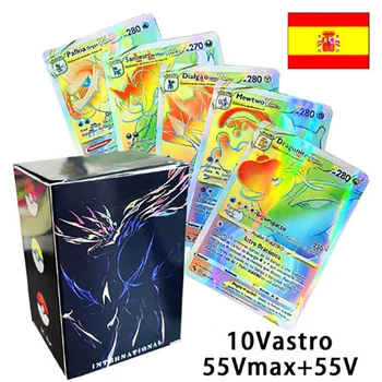 120pcs Pokemon spaniolă Carduri Flash 10Vstar 55Vmax 55V Bătălia de Tranzacționare a Energiei Cărți de Joc Carte de Colectare de Jucării pentru Copii Cadouri de Craciun
