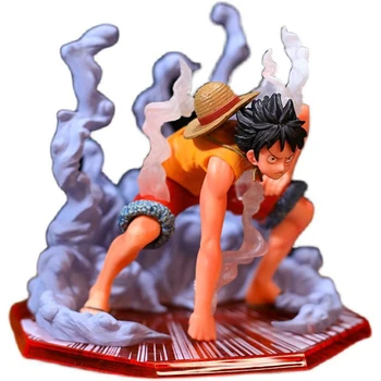 12cm One Piece Anime Figura Luffy Treapta a 2-Poziția de Luptă de Acțiune Figurine din PVC, Model de Colectie Statuie Papusa Jucării Desktop Decor