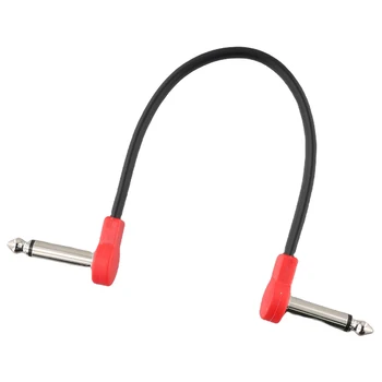 15cm 6,35 mm Efecte Chitara Pedale Cablu Adaptor 1/4in Plug Wire Unghi Drept Rosu Unghi Drept Plug Instrumente Muzicale Patch Cord
