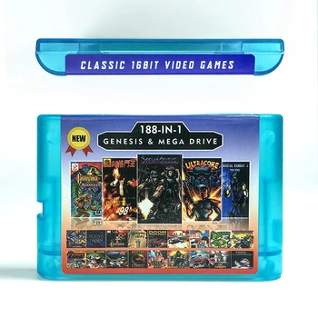 188 din 1 Noi 2G Joc Cartuș Pentru Geneza Sega Megadrive Consolă de jocuri Video cu Mortal Kombat 5 Ultracore Xeno Criza