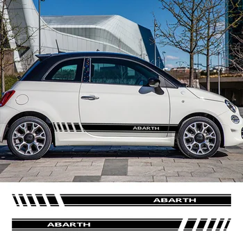 2 buc Laterale Auto Benzi Autocolante Pentru FIAT 500 Abarth Accesorii Tuning Auto Filmul de Vinil Sport de Curse Grafică Styling Decalcomanii