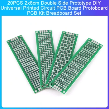 20BUC Verde 2x8cm Dublu Partea Prototip DIY Universal Circuit Imprimat PCB Bord Protoboard PCB Kit Breadboard Set