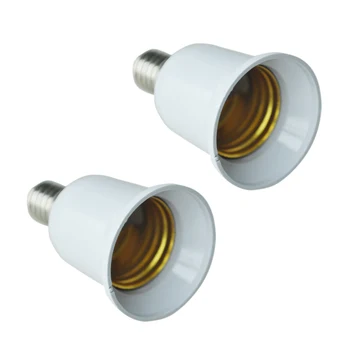 2X E14 la E27 Extinde Baza de LED-uri CFL Bec Lampa Adaptor Convertor Șurub Priză
