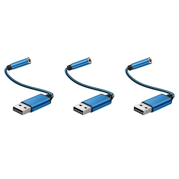 3X USB La 3.5 Mm Jack pentru Căști, Adaptor Audio,Stereo Extern placa de Sunet Pentru PC, Laptop,Pentru PS4,Pentru Mac Etc (0.6 M)