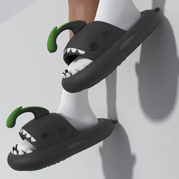 4 cm Grosime Singurul Rechin Papuci Femei Cuplu de Interior Și Exterior, Felinar Pește Diapozitive Om Anti Skid Acasă Cool Pantofi 2023 Vara