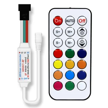 5-24V 21-Cheie RF Controller-Magic LED-uri RGB de Vis Controler de Culoare Pentru WS2812B WS2811 2812 2815 Plin de Culoare LED Strip Șir de Module