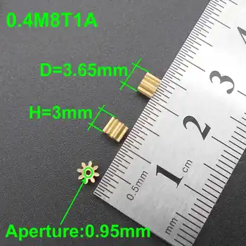 50Pcs/Lot 0,4 M 81A 8 Dinti Alamă Spur Gear Pinion Cu 0,4 Modulul T=8 Plictisesc Deschidere 1mm 0.95 mm Accesorii 8T 3MM Înălțime X Dia. 4MM