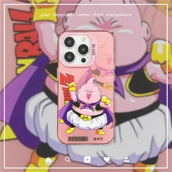 Anime rece D-Bilele Dragonului Majin Buu Cover pentru iPhone 11 12 13 14 15 Pro Max Culoare Roz coajă 15ProMAX Caz de Telefon de Desene animate