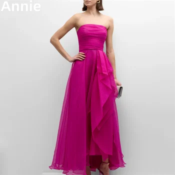 Annie Rose Violet Prom Rochii Elegant Doamnelor Rochie de Seara-linie Volane Oaspeții de Nunta Rochie de Petrecere 2024فساتين السهرة