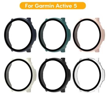 Anti-zero Acoperire Completă Caz de Protecție+Ecran Protector pentru Garmin Activ 5 Smartwatch Greu Scoici cu Sticla de Film