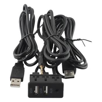 AUX USB Cablu USB Bicicleta Neagra Cablu Adaptor pentru Bord Auto Dual USB Motor Port Panoul de 1,5 M 1 buc Dispozitive Electronice