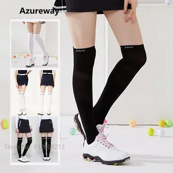 Azureway Bumbac Șosete de Golf pentru Femei Respirabil Slab Sport Ciorapi Peste Genunchi Golf Lung Ciorap Elastic Confortabil Legging