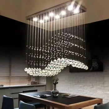 Cristal Moderne Nordic LED Dreptunghi Candelabru pentru Living Sufragerie Decor Acasă Bar, Cafenea, Birou, Hotel, corp de iluminat