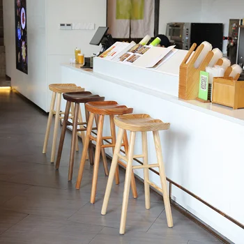De luat masa Nordic Bar din Lemn Masiv Scaunul de Scaun de Bucatarie Cafe Agrement Design Scaun Modern Minimalist Relaxa Mobilier WW50