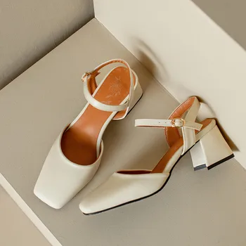 Dimensiuni mari, Supradimensionate de Mari dimensiuni degetele de la picioare Pătrate Toc Gros Pompe de femei pantofi de simplu și elegant pentru femei pantofi cu design