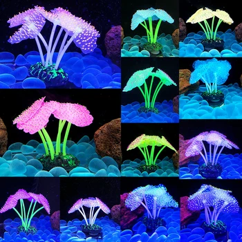 Ecologic Silicon Simulare Coral Fluorescent De Acvariu De Decor Peisaj Ornament Acvariu Decor Coral