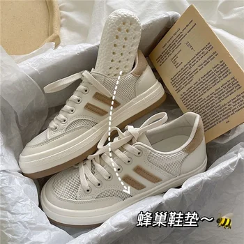 Femei Alb-Coreean Plat Casual Panza Pantofi Sport Sneakers Platforma De Toamna, Izvor De Cauciuc Vulcaniza Formatori