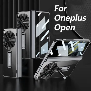 GKK de Lux Placare Stand Greu de Caz Pentru Oneplus Deschide Toate incluse Magnetic Balama Ecran de Sticlă Capac transparent Pentru Oneplus Deschide Caz