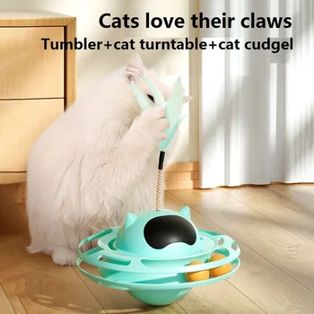 Jucarie pisica pisica placă turnantă mingea cat bastoanele de sine bună jucărie distractiv musca rezistent interactive pahar jucărie pisica