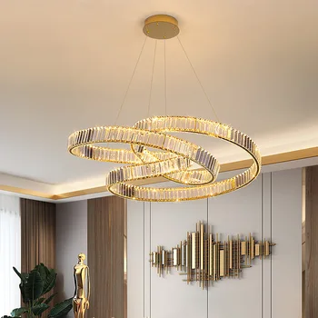 LED-uri moderne Sticla de Cristal de Lux, Candelabre Agățat Lumina de Aur de Oțel Suspensie Lămpi Living Dining Bucatarie Decor Luciu