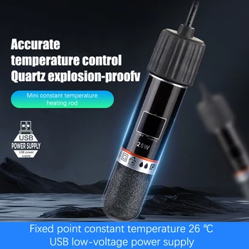 Mini Acvariu Tijă de Încălzire Pentru Rezervor de Pește Mic 26°C Temperatură Constantă USB 10W Submersibil Acvariu Încălzire a Termostatului