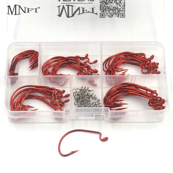 MNFT 60Pcs Texas Rig Wrom Cârlige din Oțel Carbon de Înaltă Roșu Manivela Cârlige & 15buc Moale Momeala Primăvară Pin de Blocare Combinație de Pachete