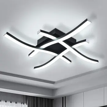 Modern Estompat LED Lumina Plafon Curbat Minimalist Flush Mount Plafon de iluminat Veioza pentru Dormitor Hol Bucatarie 6000K 24W