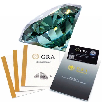 New Sosire Moissanite Verde Briliant Rotund Tăiat Cu Raportul Premium Moissanite Diamant