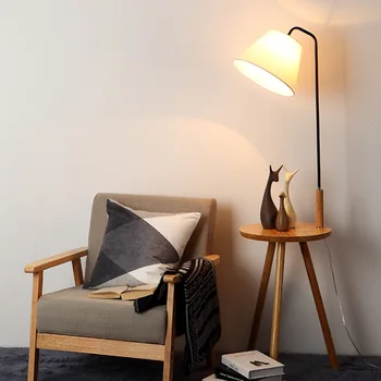 Nordic Lemn Cadru Art Lampa De Podea Minimalist Modern, Creativ Camera De Zi Led Lampă Cameră De Studiu Ceai De Masă Podea Din Lemn De Culoare Lampă
