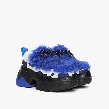 Noul Design Rotund Toe Talpă Groasă Adidas Blana Eco-legat de Faimosul Brand de Lux pentru Femei Pantofi 2023 Moda Zapatos Mujer