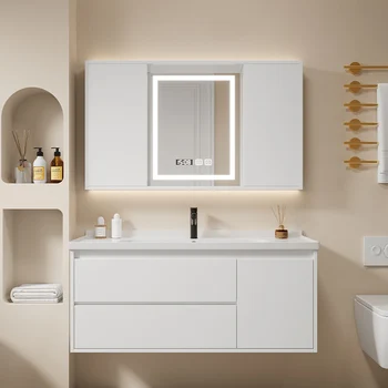 Oglindă de machiaj Baie Dulapuri de Depozitare Raft de Perete Display Dulapuri de Baie Chiuvetă Toaletă Locker Mobilier Hotel YX50BC