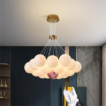 Pandantiv Lumina pentru Dormitor, Living, Masa de Sufragerie Bar Bucatarie Decor Acasă cu LED-uri Moderne Lună Cerul Înstelat Suspensie Lampa