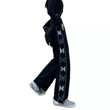 Pantaloni femei Fluture de Imprimare Harajuku Pantaloni Stil Stradă în Vrac Elastic Talie Pantaloni pentru Femeie coreean Femei Pantaloni Sport