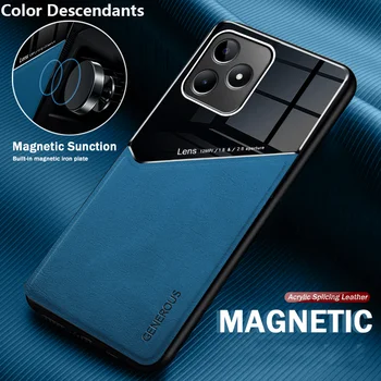 Piele Caz Pentru Samsung Galaxy M52 5G Plexiglas Proteja Mașina Suport Magnetic Coque Sumsung M 52 M526B Moale Cadru Barei de protecție Acoperă