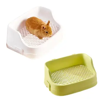 Porc De Guineea Gunoi Pan Plastic Animale Mici Colț Rotund Tava De Toaletă Olita Trainer Pentru Hamsteri Dihor Bunny Animale Mici