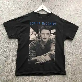 Scotty McCreery Tour 2012 T-Shirt pentru Bărbați L Maneca Scurta Grafic Echipajul Gât Negru