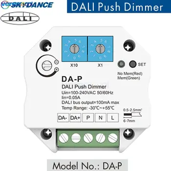 Skydance DA-P DALI Împinge LED Dimmer AC 110V 220V cu Funcție de Memorie pentru Șofer DALI sau Balasturi Reglaj Viteza Reglabil Dimmer