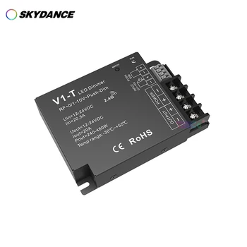 Skydance V1-T 12V-24V 20A 3-în-1 de reglaj/RF de la distanță/0-10V/Push Dim/20A ieșire/Auto-transmisie/Sincroniza