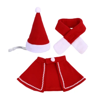 Tema de craciun Santa Pălărie cu Mantie&Eșarfă pentru Pisica Petrecerea de Crăciun de Câini de Companie Ține de Cald Pălărie de Iarnă Cosplay Consumabile