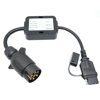 Trailer Lumina Converter Europene Runda a 7-Pini Conector Pentru 4-Way Plat Pin Plug Plug and play Trailer Lumina Converter