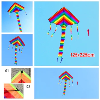 transport gratuit curcubeu mare zmeu copii zmeu zbor de linie șir în aer liber jucărie distractiv plaja kite moriști cometa pește zmeu