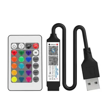 USB 5V RGB Controller Bluetooth Regla Luminozitatea RF de la Distanță Controler de Muzică LED Strip Controler Mini-APLICAȚIE de Control de Muzică