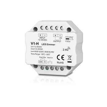 V1-Sec Singură Culoare LED strip Dimmer Pas-mai puțin de atenuare/Push Dim monocrom lampa caseta Controller 12V-48V 24V 36V 96W/192W/144W/192W