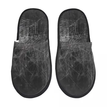 Întuneric Spider Web Papuci De Interior Cu Blană Acasă, Papuci De Casă, Tv Cu Dormitor Flip Flops